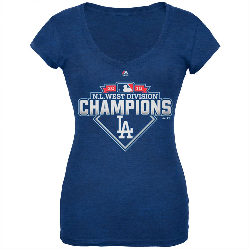 Los Angeles Dodgers - NL West 2015 Champs Soft Juniors T-Shirt Juniors T-Shirts Los Angeles Dodgers SM Blue