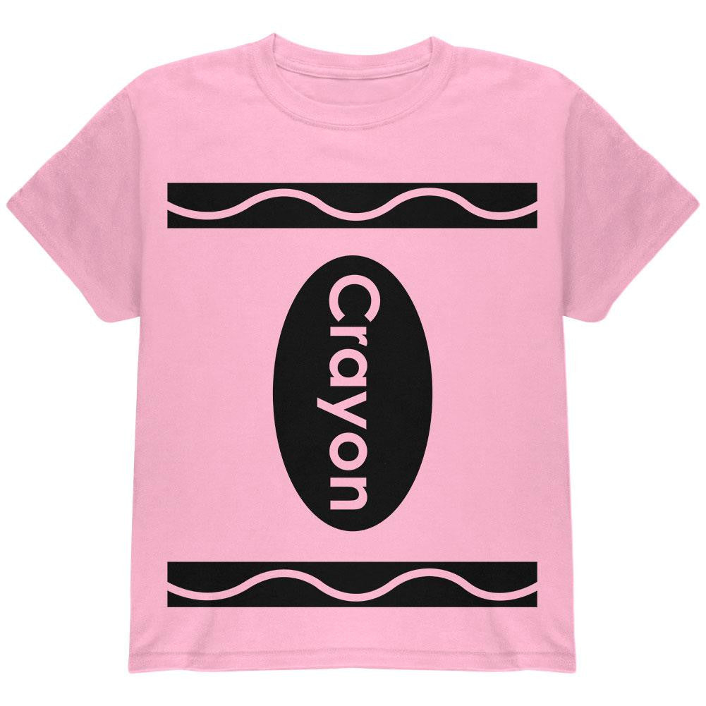 Halloween Crayon Costume Light Pink Youth T-Shirt Youth T-Shirts Old Glory LG Pink 