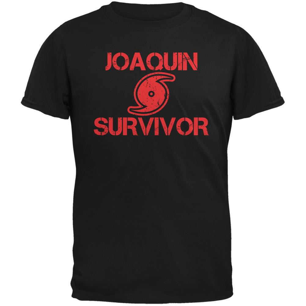 Hurricane Joaquin Survivor Black Adult T-Shirt Men's T-Shirts Old Glory 2XL Black 