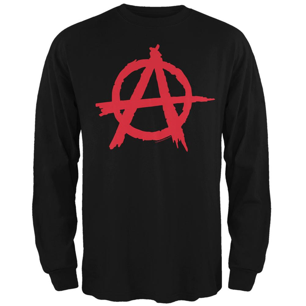 Anarchy Black Adult Long Sleeve T-Shirt Men's Long Sleeves Old Glory   