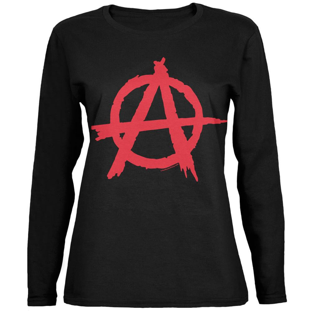 Anarchy Black Womens Long Sleeve T-Shirt Women's Long Sleeves Old Glory   