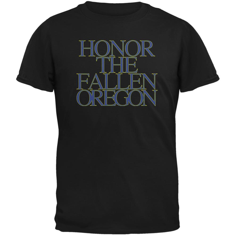 Honor the Fallen Oregon Black Adult T-Shirt Men's T-Shirts Old Glory 2XL Black 