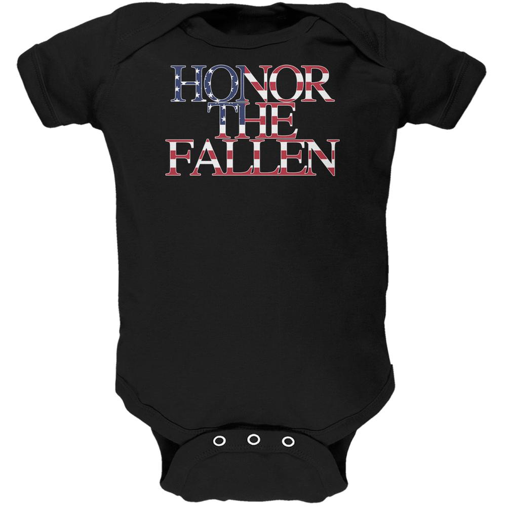 Honor the Fallen American Patriot Black Soft Baby One Piece Baby One Piece Old Glory 0-3M Black 