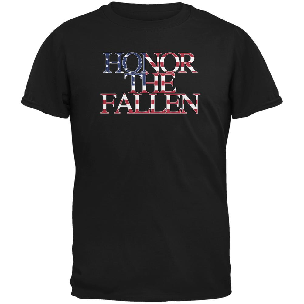 Honor the Fallen American Patriot Black Youth T-Shirt Youth T-Shirts Old Glory LG Black 