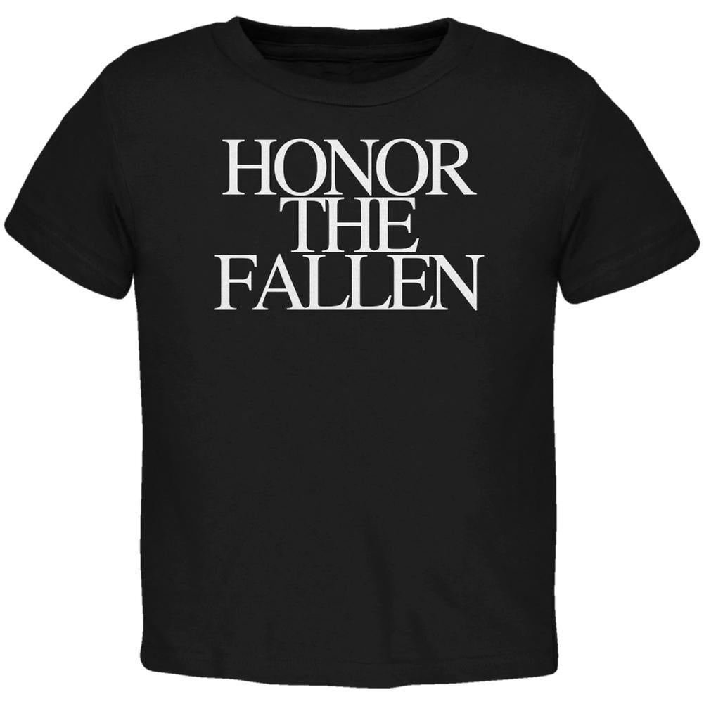 Honor the Fallen Black Toddler T-Shirt Toddler T-Shirts Old Glory 2T Black 