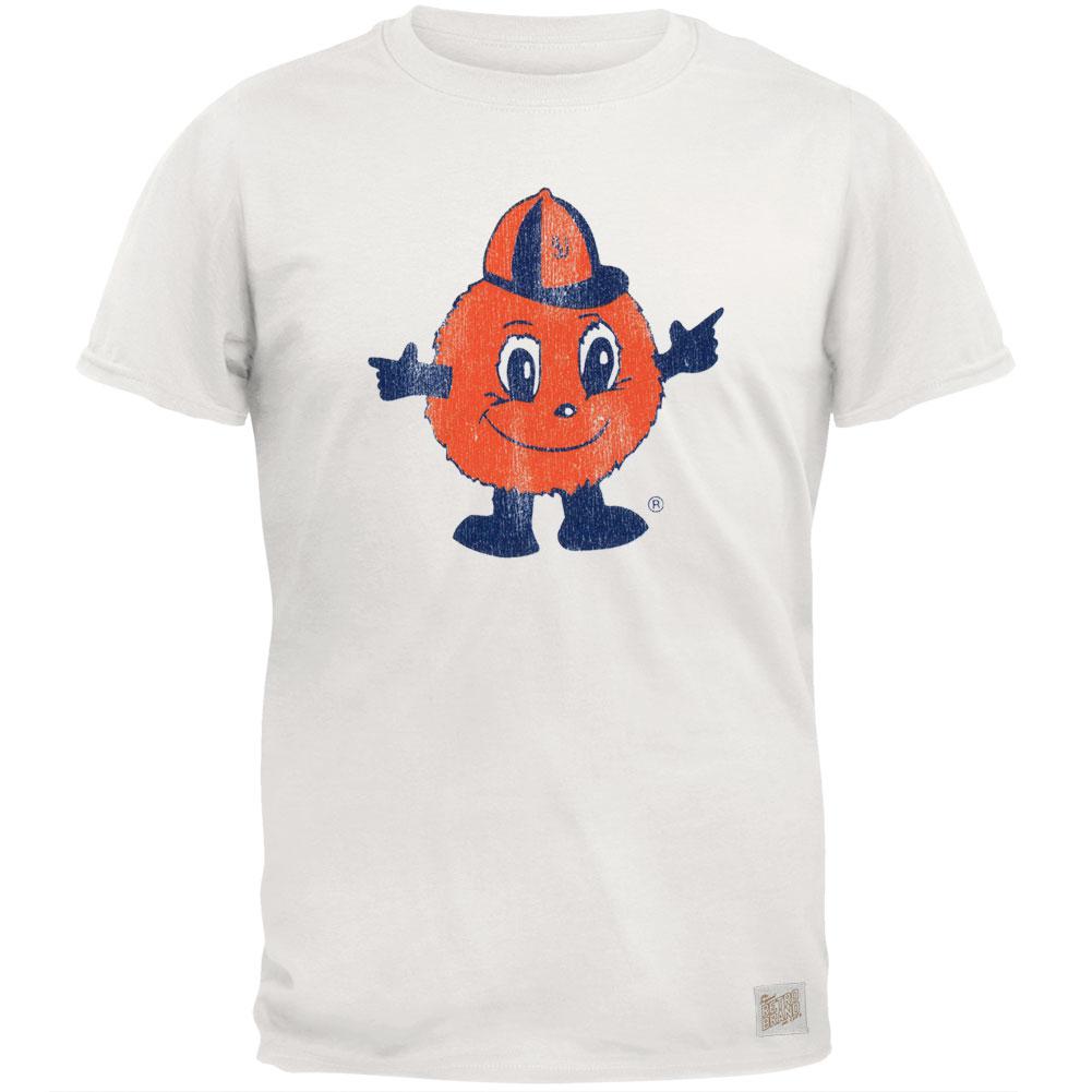 Syracuse Orange - Distressed Mascot Vintage Adult Soft T-Shirt Men's T-Shirts Syracuse Orange 2XL Off-White 