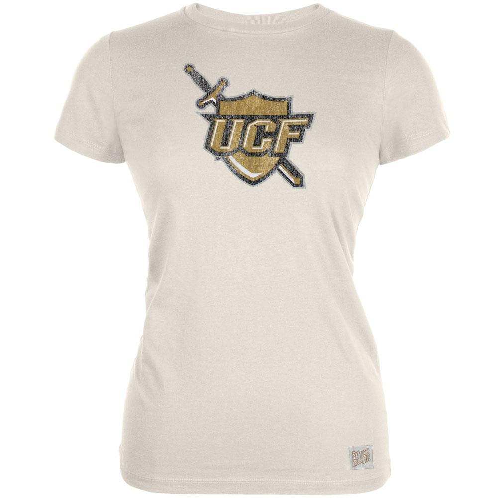 UCF Knights - Shield Logo Vintage Juniors T-Shirt Juniors T-Shirts UCF Knights LG Off-White 