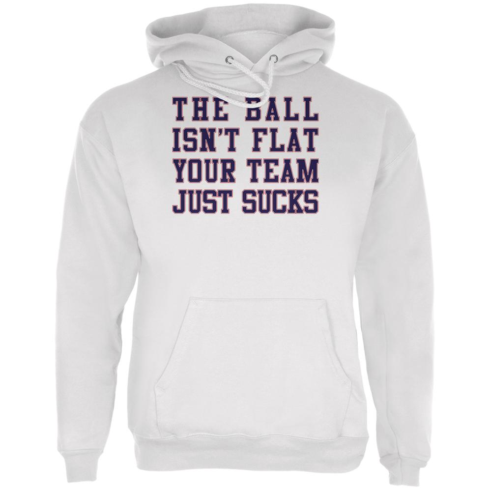 Deflategate Your Team Sucks White Adult Hoodie Men's Hoodies Old Glory LG White 