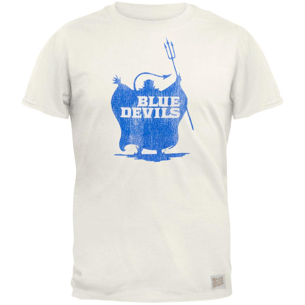 Duke Blue Devils - Distressed Blue Devil Vintage Adult Soft T-Shirt Men's T-Shirts Duke Blue Devils 2XL Off-White 