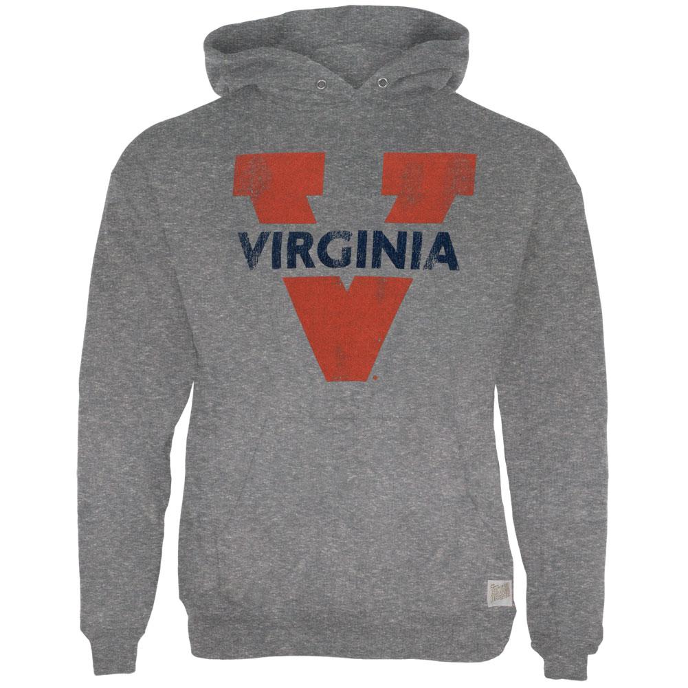 Virginia Cavaliers - Name in V Logo Tri-Blend Adult Pullover Hoodie Men's Hoodies Virginia Cavaliers 2XL Grey 