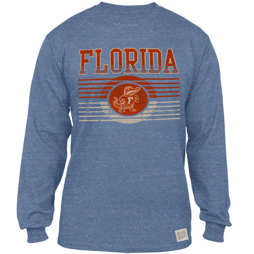 Florida Gators - Distressed Lines Logo Tri-Blend Adult Long Sleeve T-Shirt Men's Long Sleeves Florida Gators   