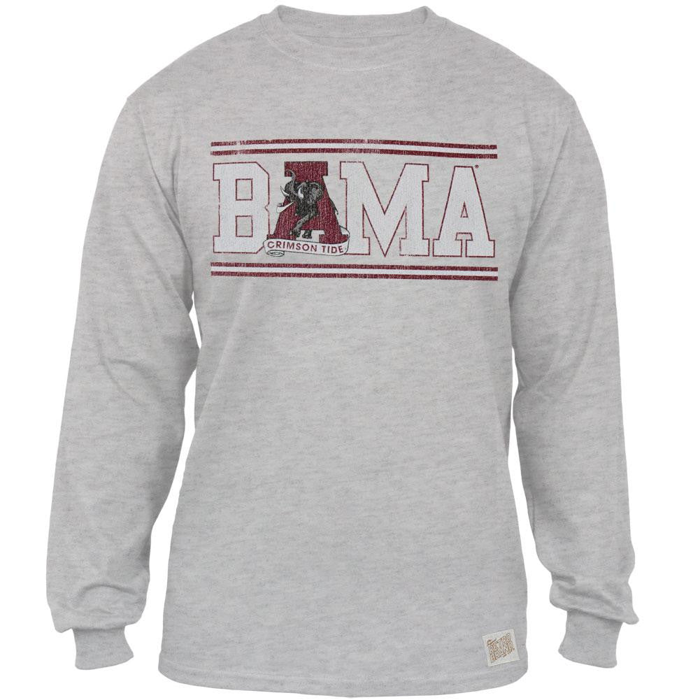 Alabama Crimson Tide - Bama Block Logo Tri-Blend Adult Long Sleeve T-Shirt Men's Long Sleeves Alabama Crimson Tide   
