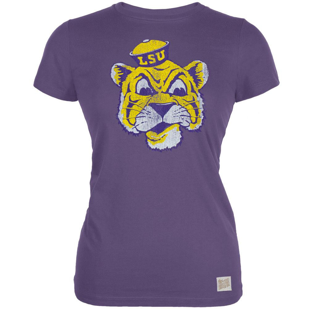 LSU Tigers - Grinning Tiger Vintage Juniors T-Shirt Juniors T-Shirts LSU Tigers   