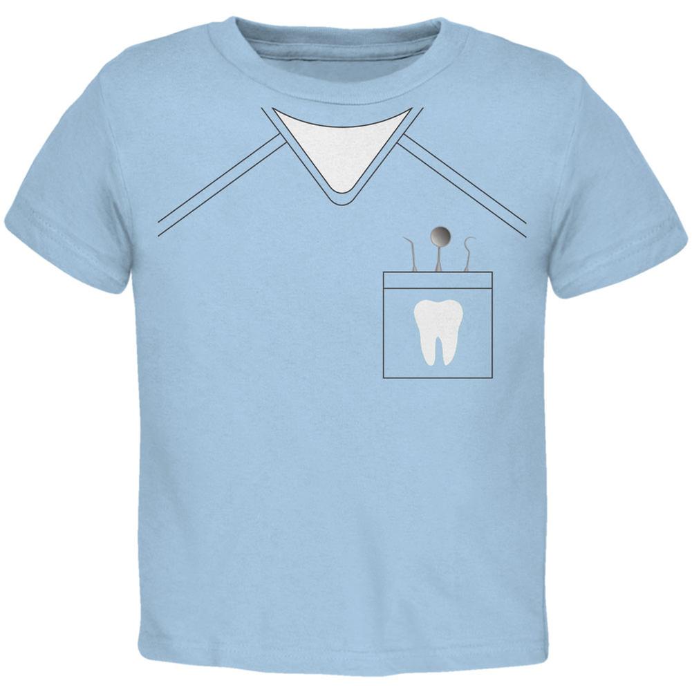 Halloween Dentist Scrubs Costume Light Blue Toddler T-Shirt Toddler T-Shirts Old Glory 2T Blue 