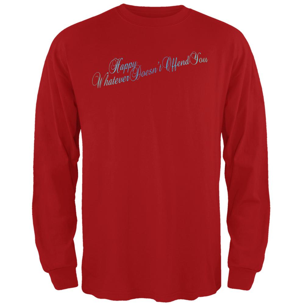 Happy Whatever Doesn't Offend You Red Adult Long Sleeve T-Shirt Men's Long Sleeves Old Glory 2XL Red 