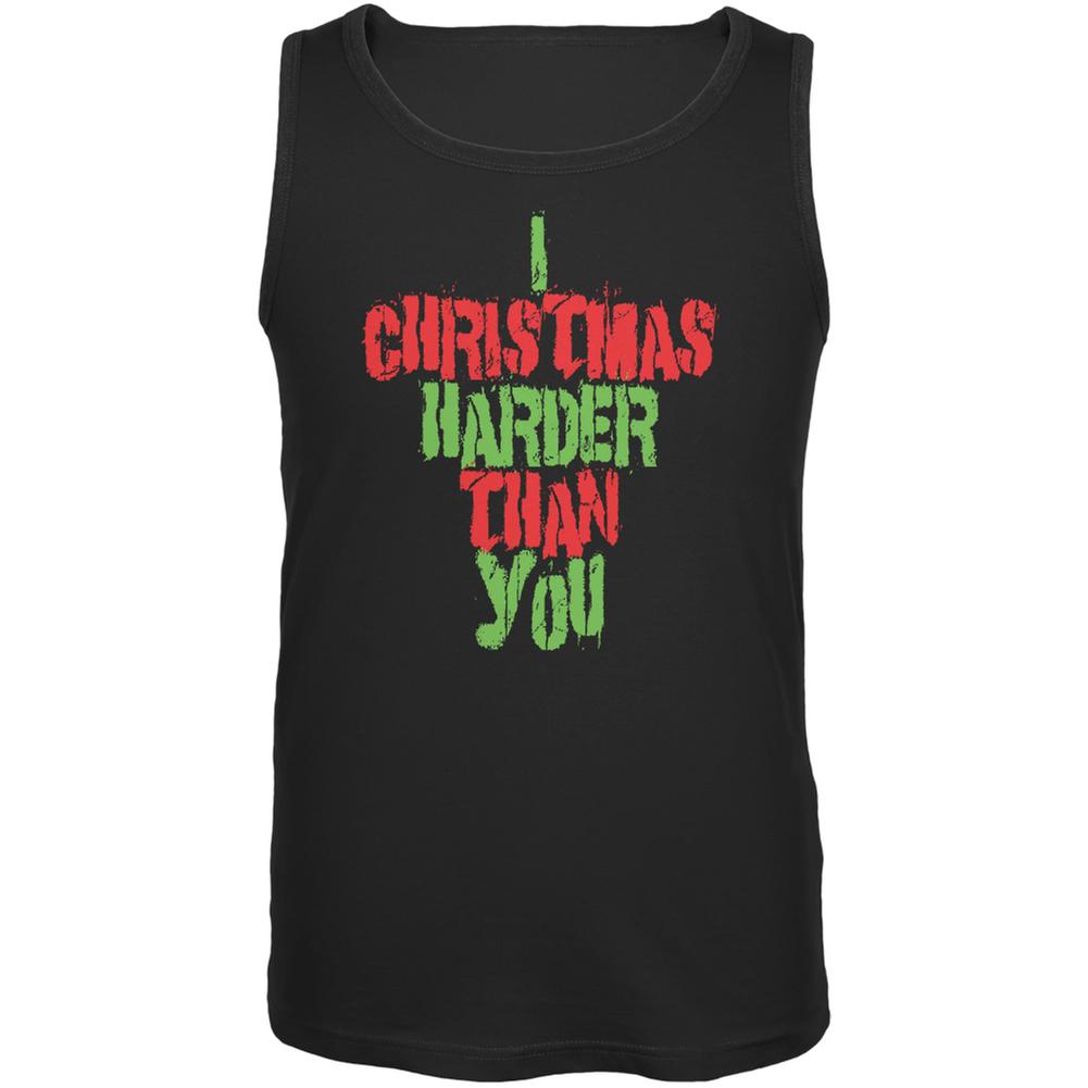 Christmas Harder Than You Black Adult Tank Top Men's Tank Tops Old Glory 2XL Black 