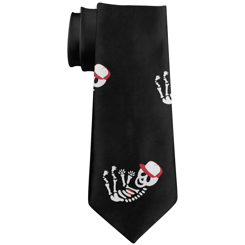 Halloween Skeleton Boy Baby All Over Neck Tie Men's Neck Ties Old Glory OS White 