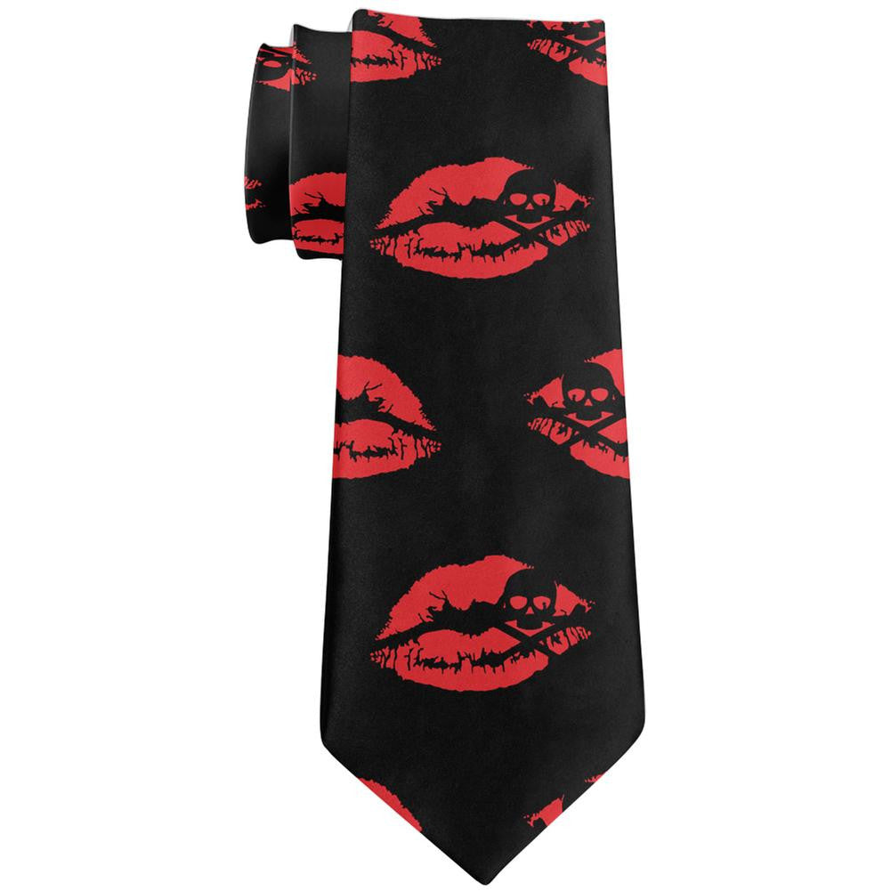 Halloween Kiss of Death All Over Neck Tie Men's Neck Ties Old Glory   