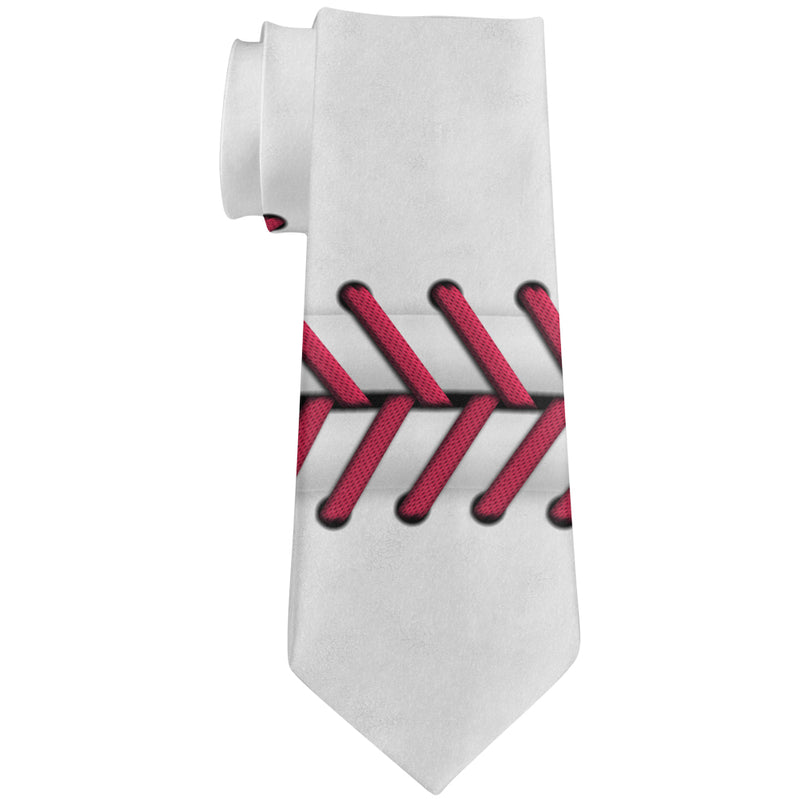 Baseball All Over Neck Tie Men's Neck Ties global OS White 