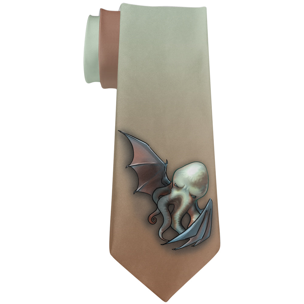 Halloween Cthulhu Horror All Over Neck Tie Men's Neck Ties Old Glory OS Multi 