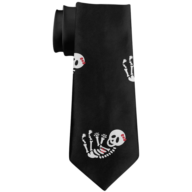 Halloween Skeleton Girl Baby All Over Neck Tie Men's Neck Ties Old Glory OS Multi 