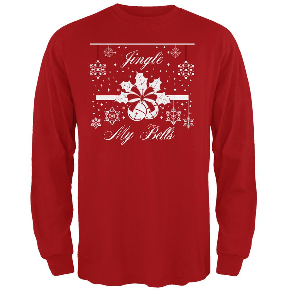 Christmas Jingle My Bells Red Adult Long Sleeve T-Shirt Men's Long Sleeves Old Glory 2XL Red 