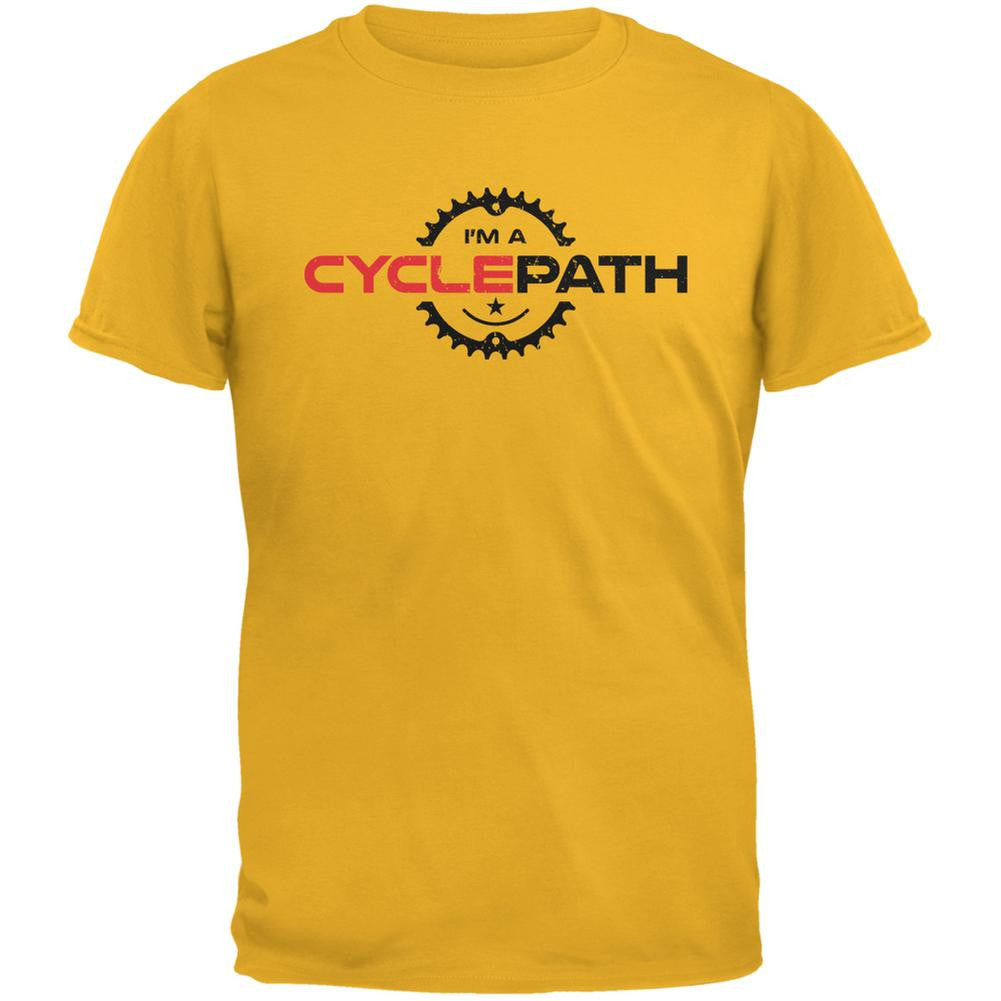 Biking I'm A Cyclepath Gold Adult T-Shirt Men's T-Shirts Old Glory 2XL Yellow 