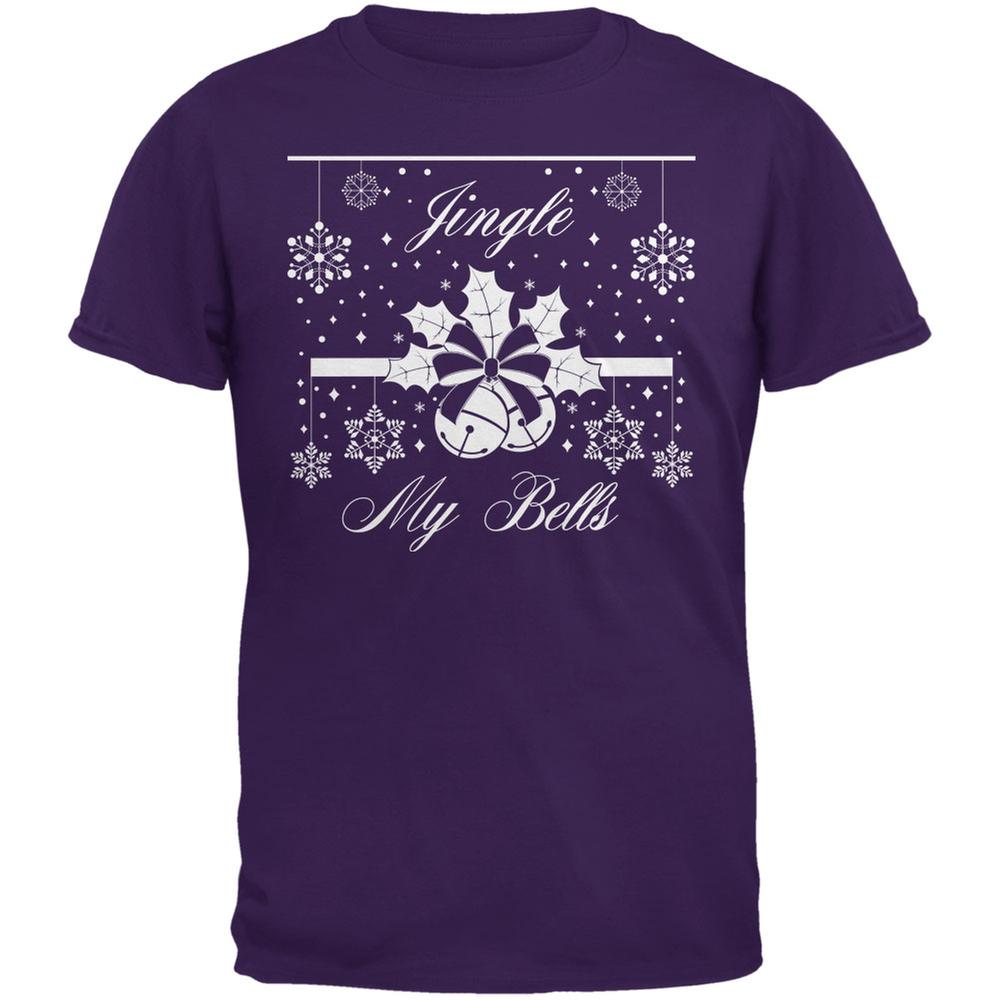 Christmas Jingle My Bells Purple Adult T-Shirt Men's T-Shirts Old Glory 2XL Purple 