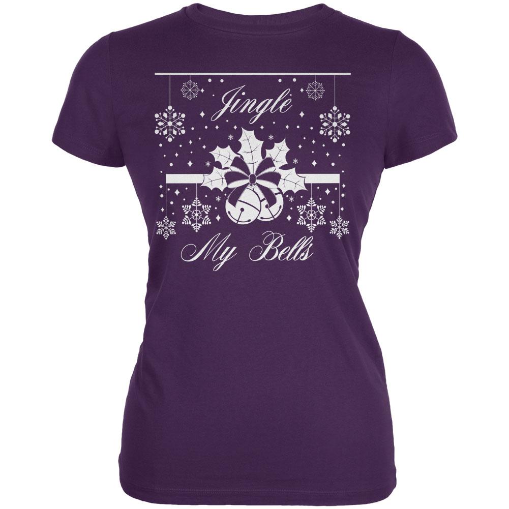 Christmas Jingle My Bells Purple Juniors Soft T-Shirt Juniors T-Shirts Old Glory 2XL Purple 