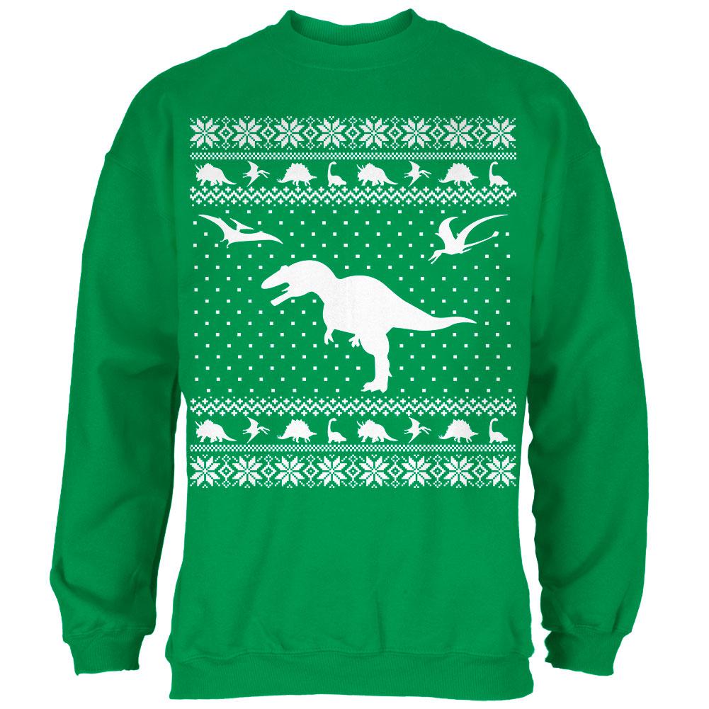 Dinosaurs Ugly XMAS Sweater Irish Green Adult Sweatshirt Men's T-Shirts Old Glory 2XL Green 