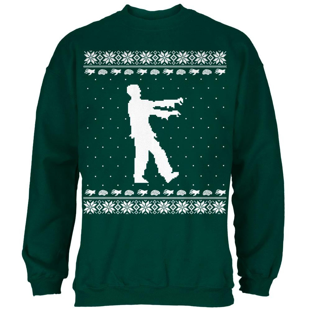 Big Zombie Ugly XMAS Sweater Forest Adult Sweatshirt Men's Sweatshirts Old Glory 2XL Dark Green 