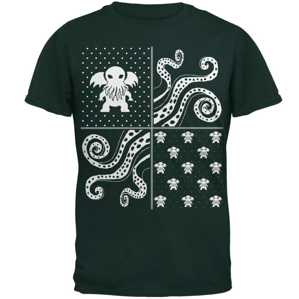 Cthulhu Lovecraft Dimensions Ugly XMAS Sweater Forest Adult T-Shirt Men's T-Shirts Old Glory   