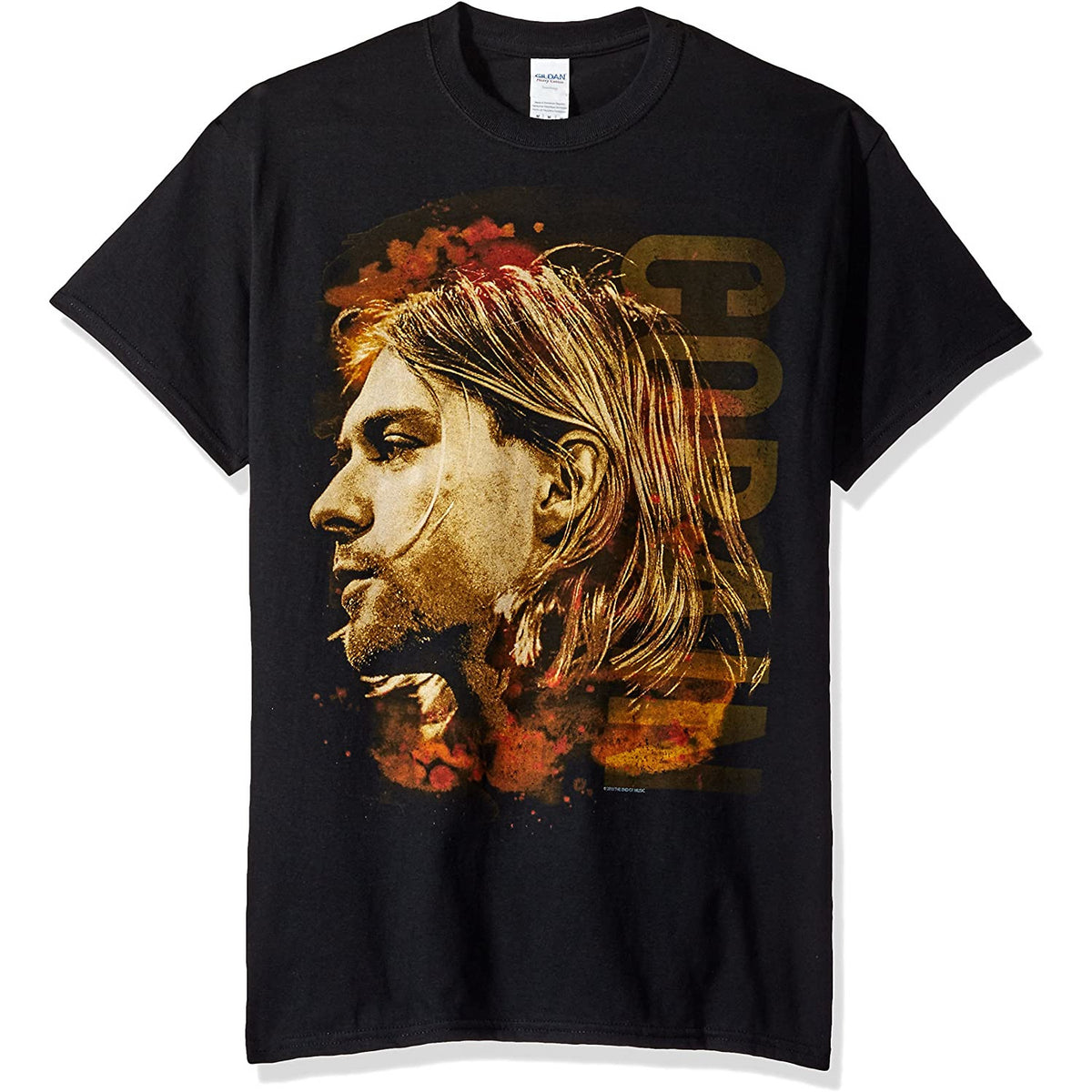 Kurt Cobain - Colored Side View Adult T-Shirt Youth T-Shirts Old Glory Black MD 