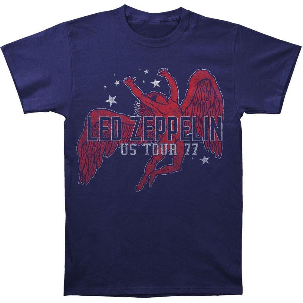 Led Zeppelin - Arched Icarus Soft Adult T-Shirt Men's T-Shirts Old Glory SM Dark Blue 