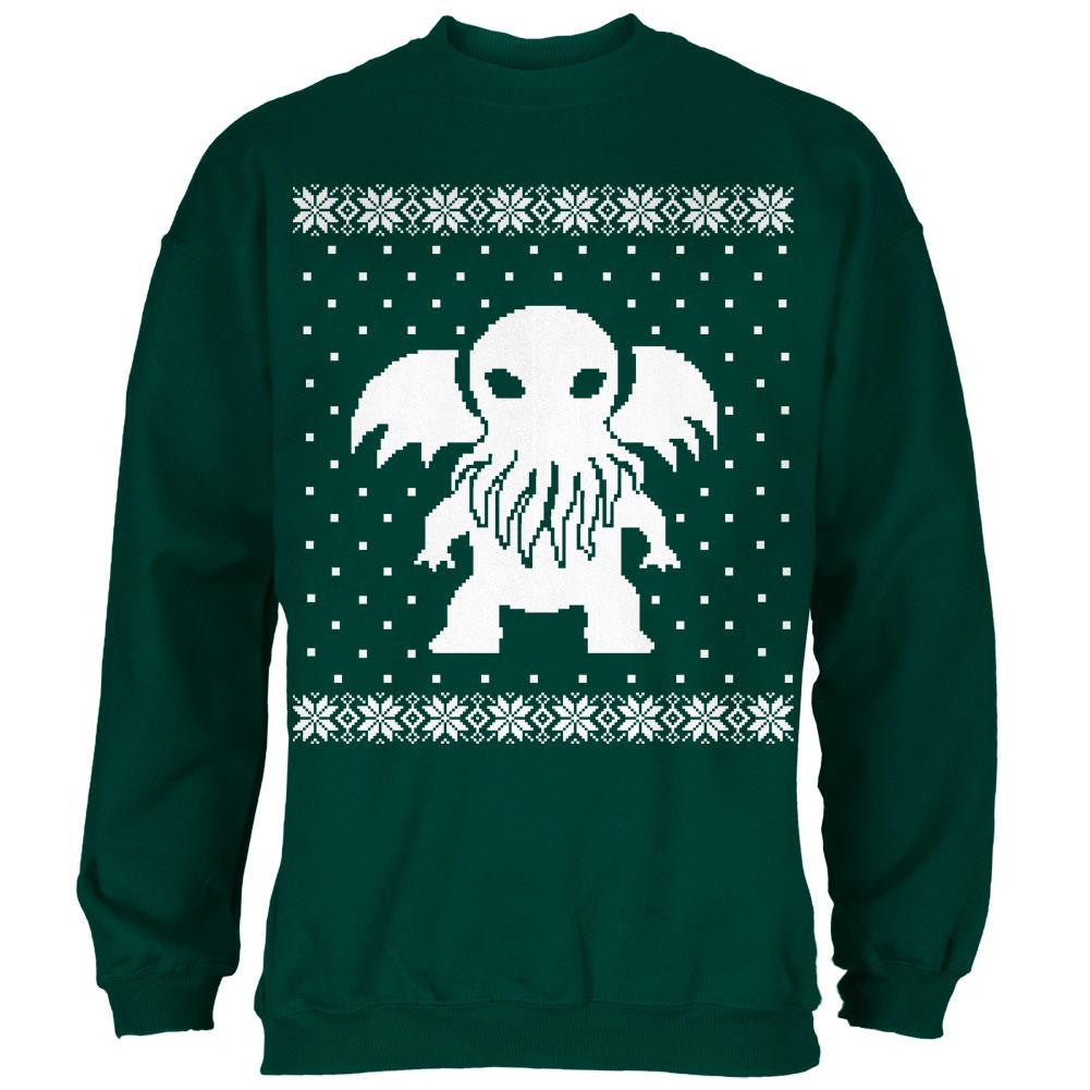 Big Cthulhu Ugly XMAS Sweater Forest Adult Sweatshirt Men's Sweatshirts Old Glory   