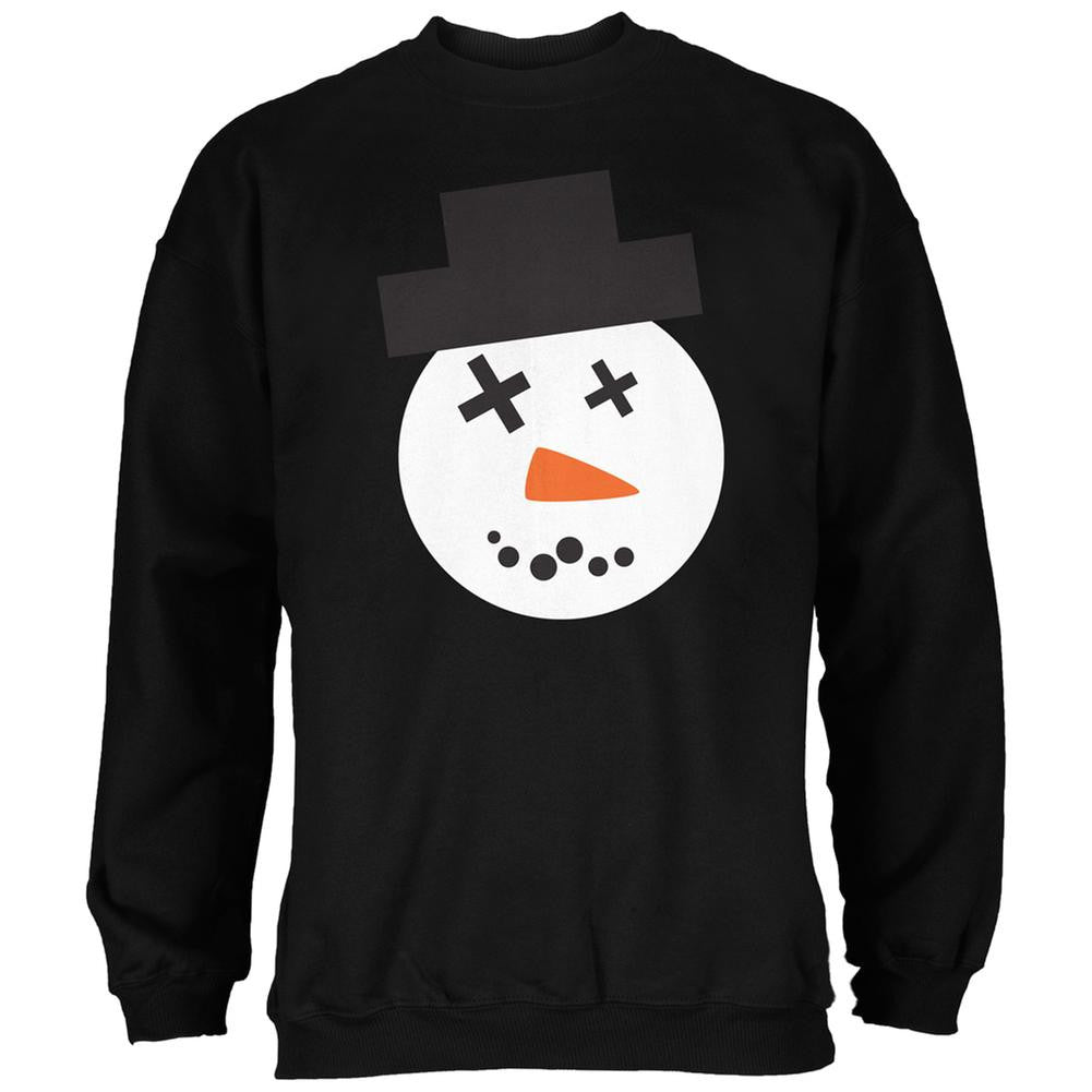 Snowman Face Ugly Christmas Sweater Black Adult Sweatshirt Men's Sweatshirts Old Glory   