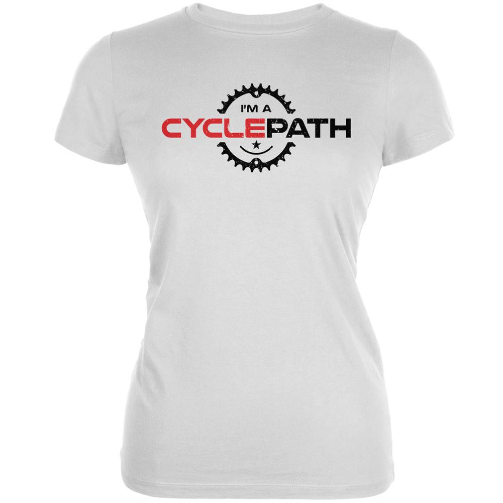 Biking I'm A Cyclepath White Juniors Soft T-Shirt Juniors T-Shirts Old Glory 2XL White 