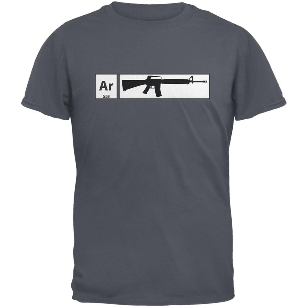 AR15 Element Periodic Table Charcoal Grey Adult T-Shirt Men's T-Shirts Old Glory 2XL Grey 