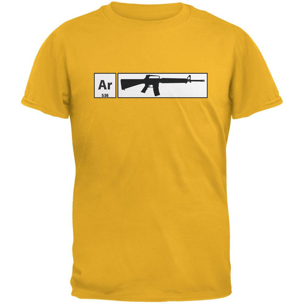 AR15 Element Periodic Table Gold Adult T-Shirt Men's T-Shirts Old Glory 2XL Yellow 