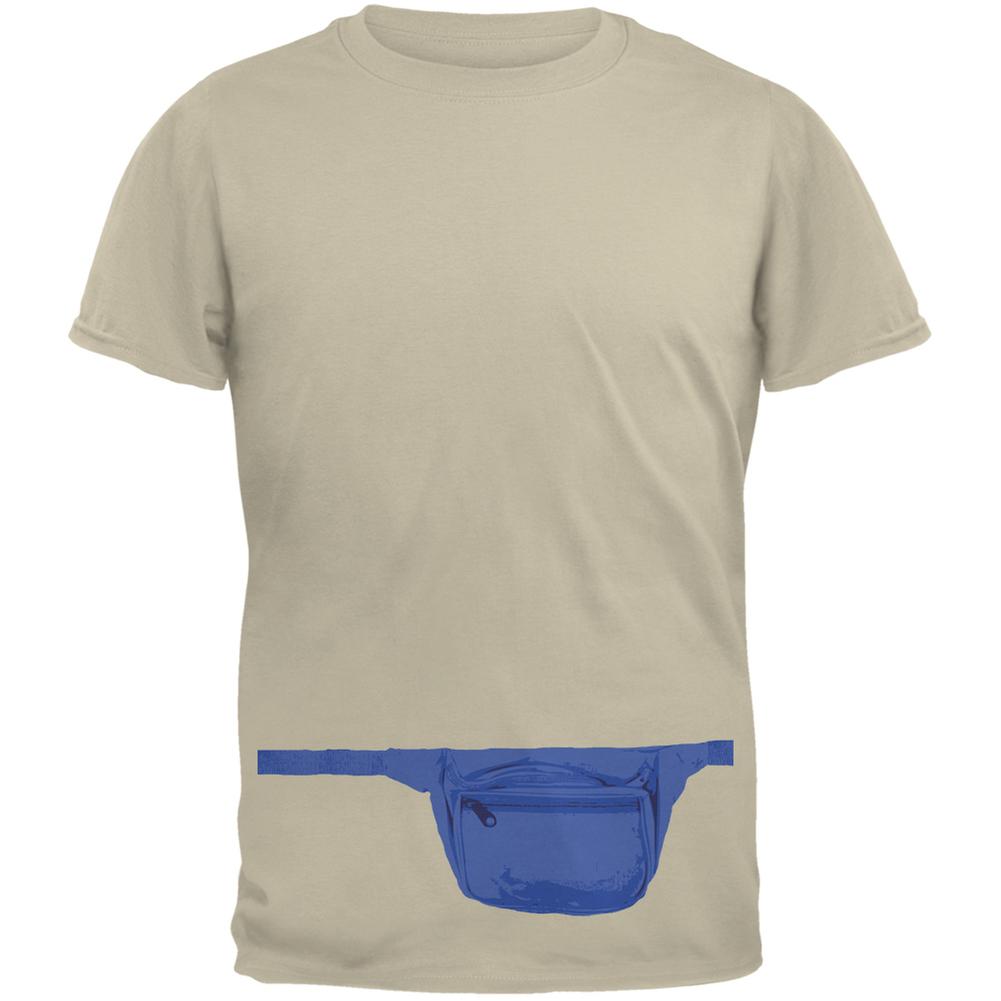 Funny Fanny Pack Sand Adult T-Shirt Men's T-Shirts Old Glory 2XL Beige 