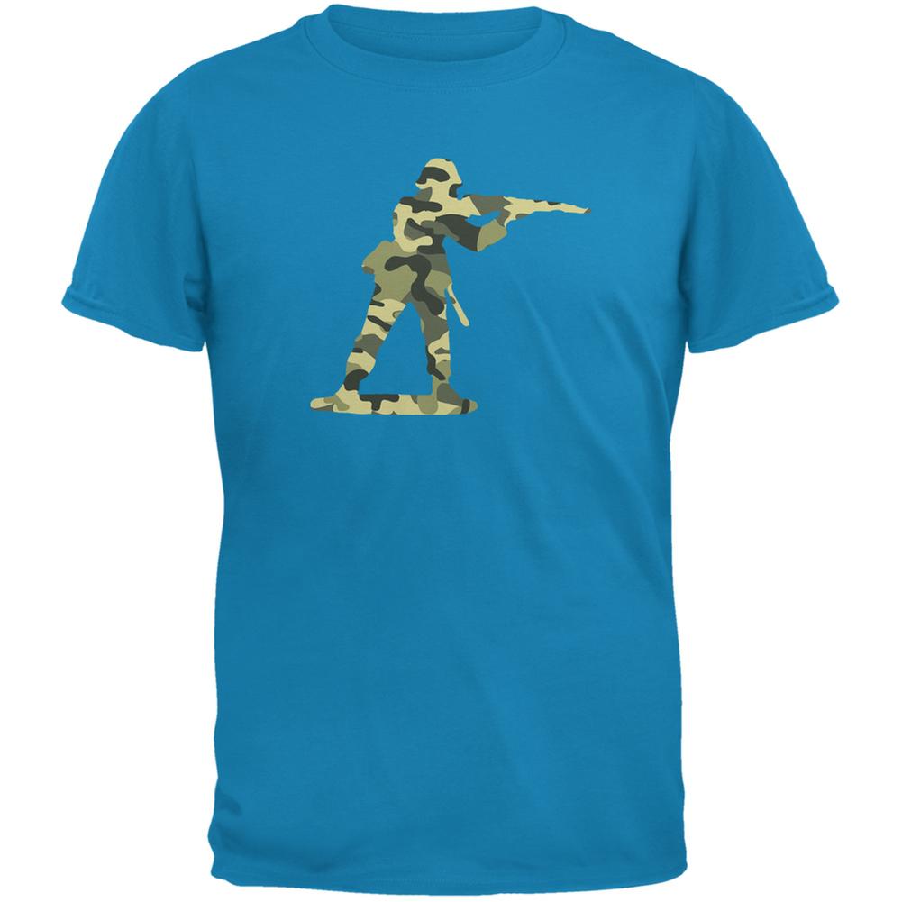 Camo Toy Soldier Sapphire Blue Adult T-Shirt Men's T-Shirts Old Glory 2XL Blue 