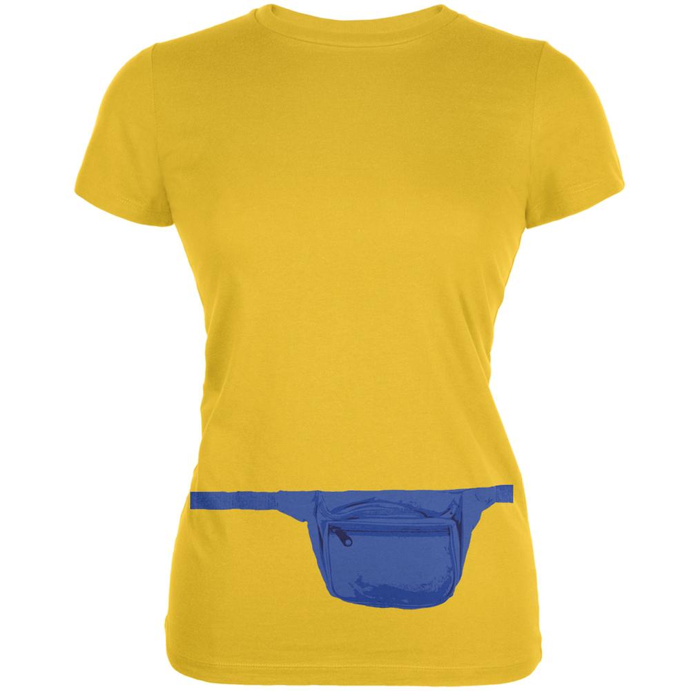 Funny Fanny Pack Bright Yellow Juniors Soft T-Shirt Juniors T-Shirts Old Glory 2XL Yellow 