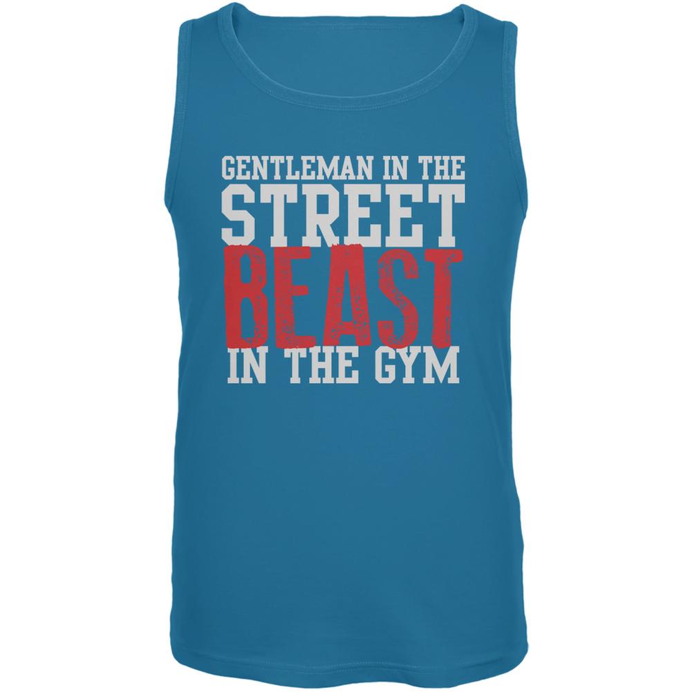 Gentleman In The Street Beast In The Gym Turquoise Adult Tank Top Men's Tank Tops Old Glory 2X Blue 