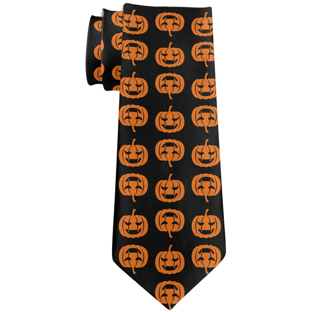 Halloween Pumpkins All Over Neck Tie Men's Neck Ties Old Glory   