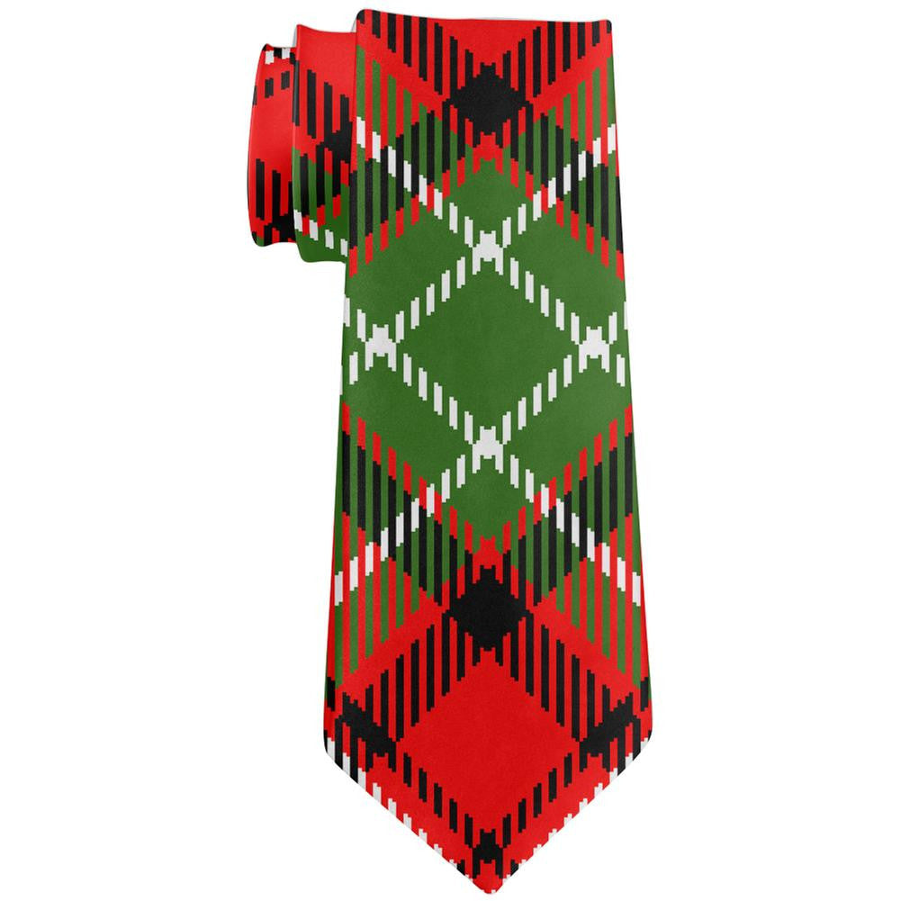 Christmas Plaid All Over Neck Tie Men's Neck Ties Old Glory   