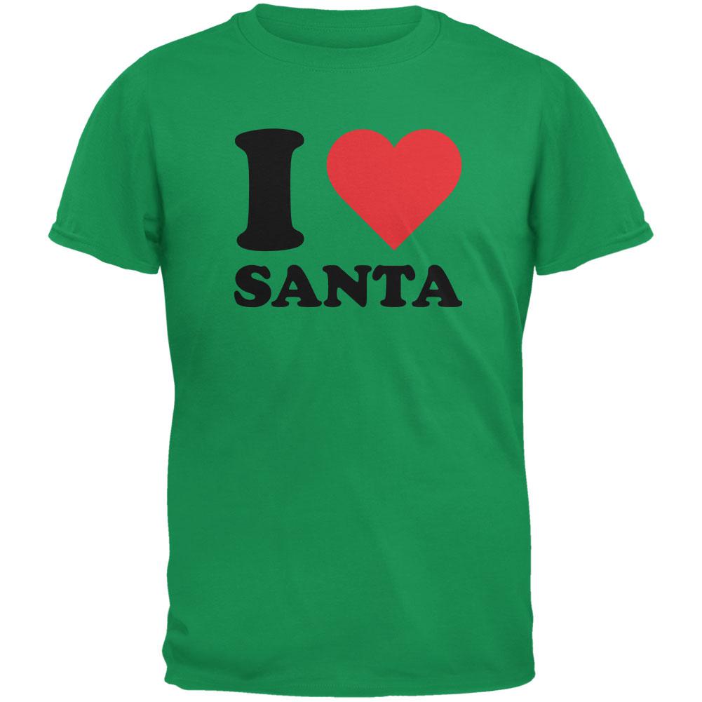 Christmas I Heart Santa Irish Green Adult T-Shirt Men's T-Shirts Old Glory 2XL Green 