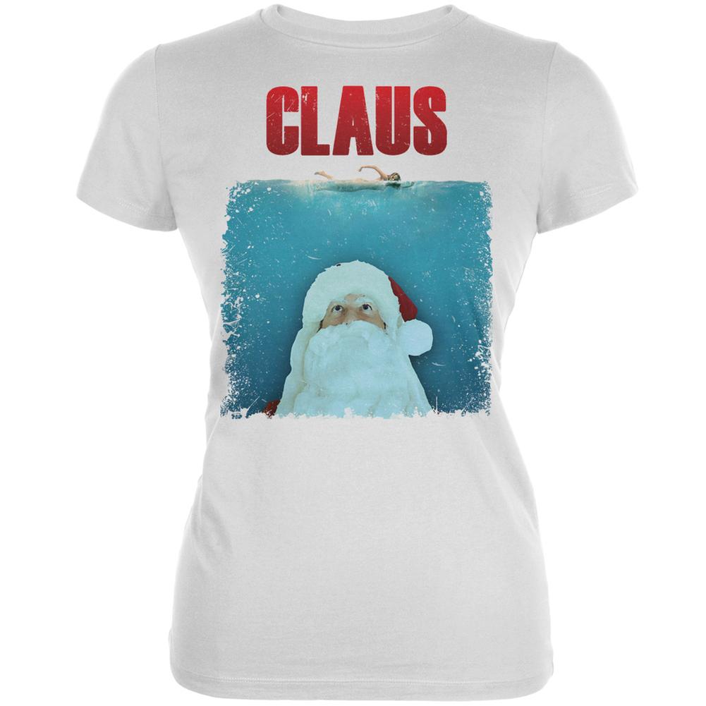 Christmas Claus Attacks White Juniors Soft T-Shirt Juniors T-Shirts Old Glory 2XL White 