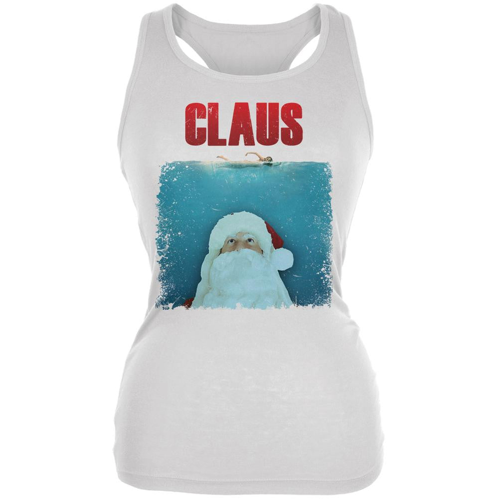 Christmas Claus Attacks White Juniors Soft Tank Top Juniors Tank Tops Old Glory 2XL White 