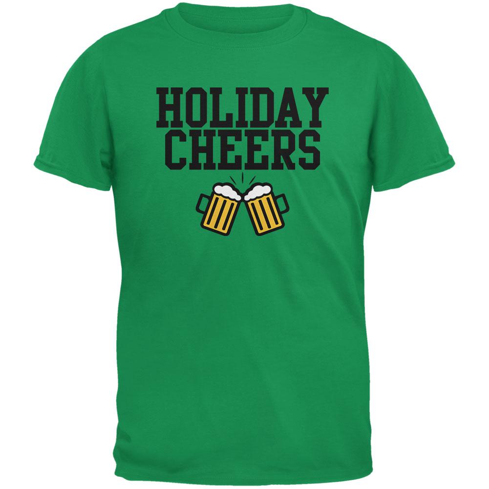 Christmas Holiday Cheers Irish Green Adult T-Shirt Men's T-Shirts Old Glory SM Green 