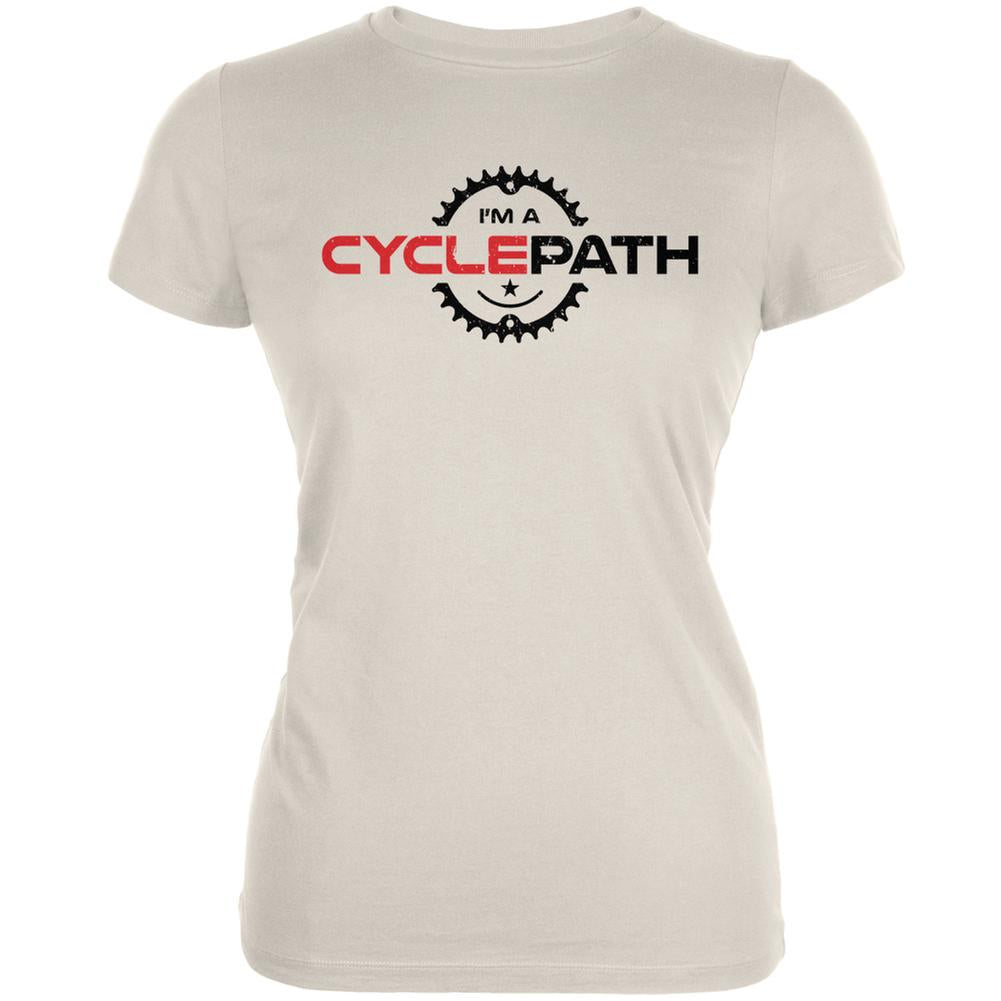 Biking I'm A Cyclepath Cream Juniors Soft T-Shirt Juniors T-Shirts Old Glory 2XL Off-White 